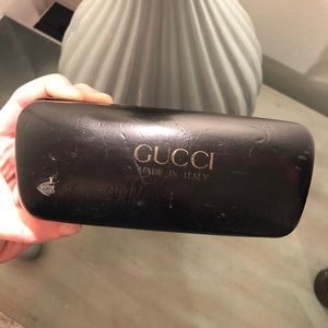 Authentic gucci black leather glasses case